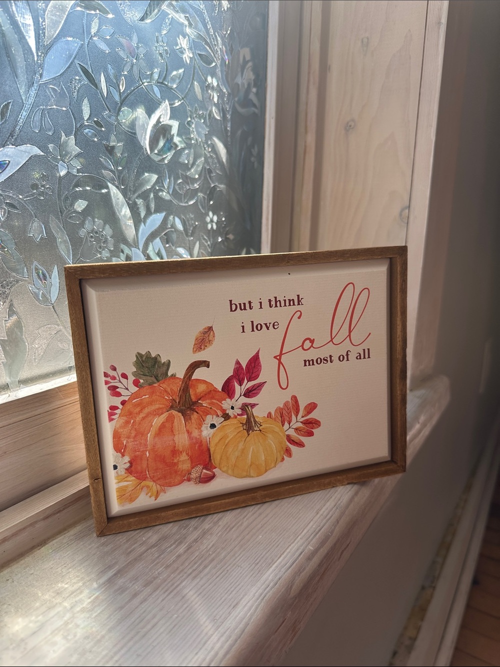 Fall Pumpkin Wall Art Sign - Neutral Orange & Yellow